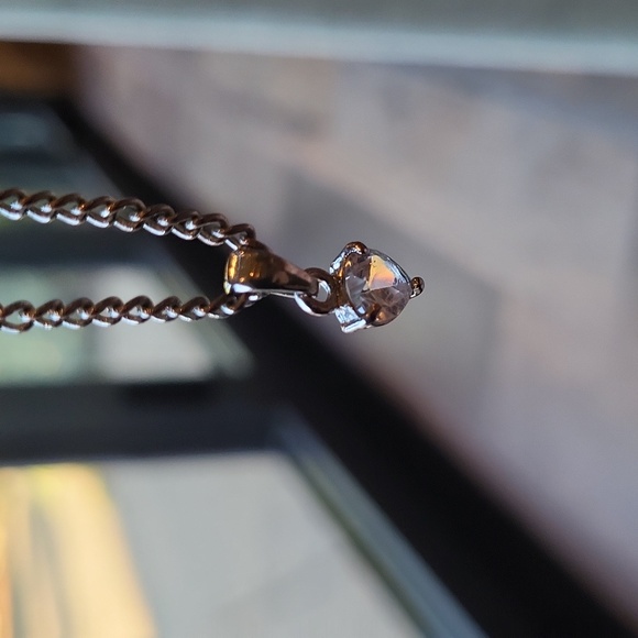 Dainty Crystal Heart Silver Tone Neckle Pendant - Picture 6 of 6